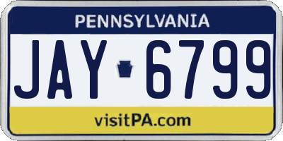 PA license plate JAY6799