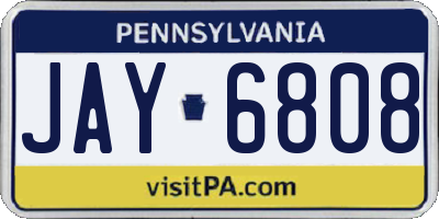PA license plate JAY6808
