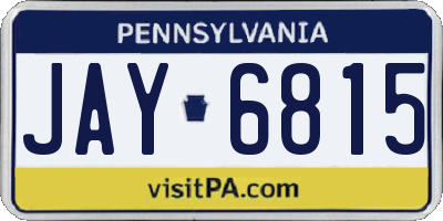 PA license plate JAY6815