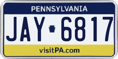 PA license plate JAY6817
