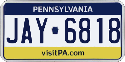 PA license plate JAY6818