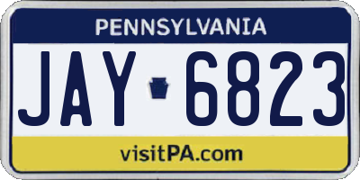 PA license plate JAY6823