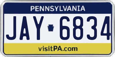 PA license plate JAY6834