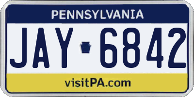 PA license plate JAY6842