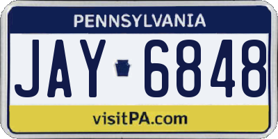 PA license plate JAY6848