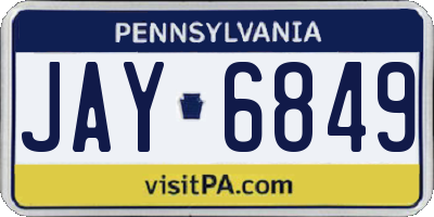 PA license plate JAY6849