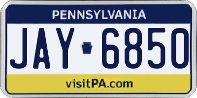 PA license plate JAY6850