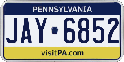 PA license plate JAY6852