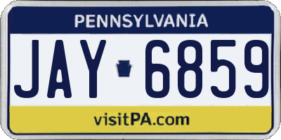 PA license plate JAY6859