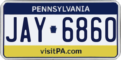 PA license plate JAY6860