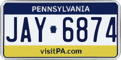 PA license plate JAY6874