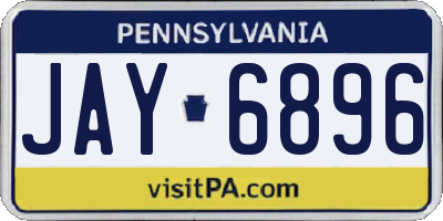 PA license plate JAY6896