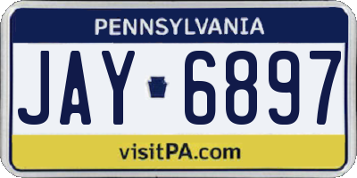 PA license plate JAY6897