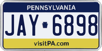 PA license plate JAY6898