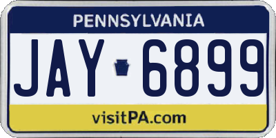 PA license plate JAY6899