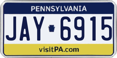 PA license plate JAY6915