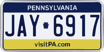 PA license plate JAY6917