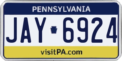 PA license plate JAY6924