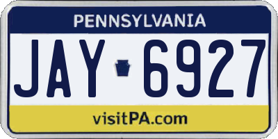PA license plate JAY6927