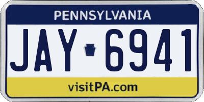 PA license plate JAY6941