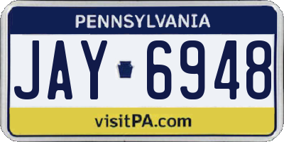 PA license plate JAY6948