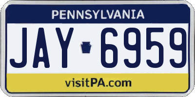 PA license plate JAY6959