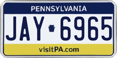 PA license plate JAY6965