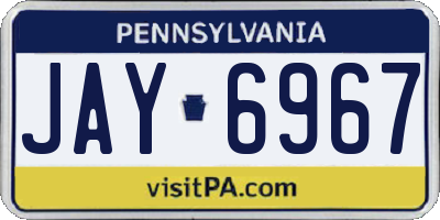 PA license plate JAY6967