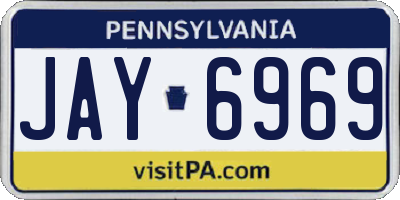PA license plate JAY6969
