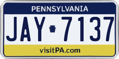 PA license plate JAY7137