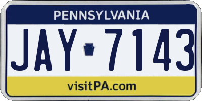 PA license plate JAY7143