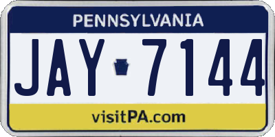 PA license plate JAY7144