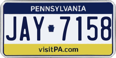 PA license plate JAY7158