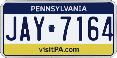 PA license plate JAY7164