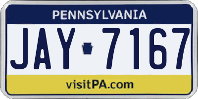 PA license plate JAY7167