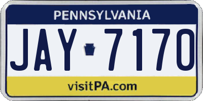 PA license plate JAY7170