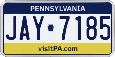 PA license plate JAY7185