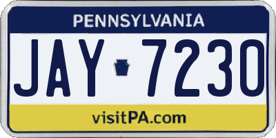 PA license plate JAY7230
