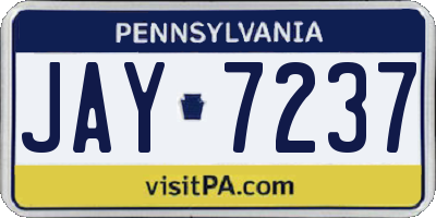 PA license plate JAY7237