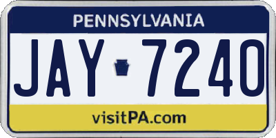 PA license plate JAY7240