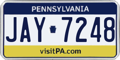 PA license plate JAY7248