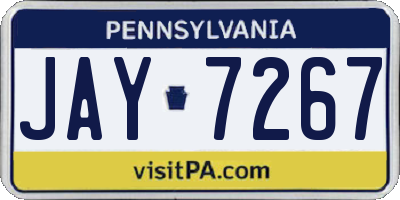 PA license plate JAY7267