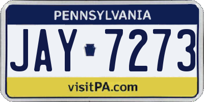 PA license plate JAY7273