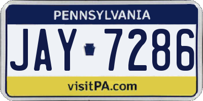 PA license plate JAY7286