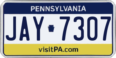 PA license plate JAY7307