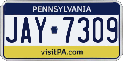 PA license plate JAY7309