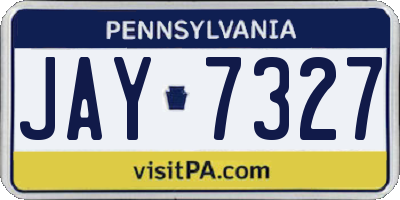 PA license plate JAY7327