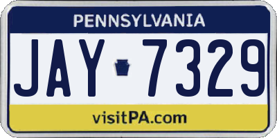 PA license plate JAY7329