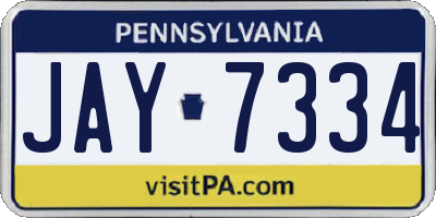 PA license plate JAY7334
