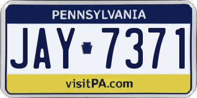 PA license plate JAY7371